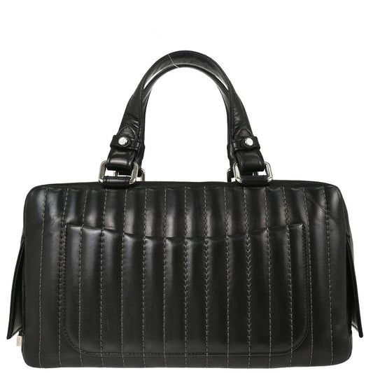 Chanel 2005-2006 Black Lambskin Mademoiselle Bowler Bag Handbag