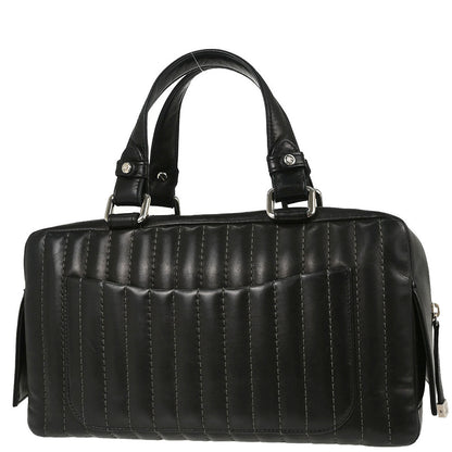 Chanel 2005-2006 Black Lambskin Mademoiselle Bowler Bag Handbag