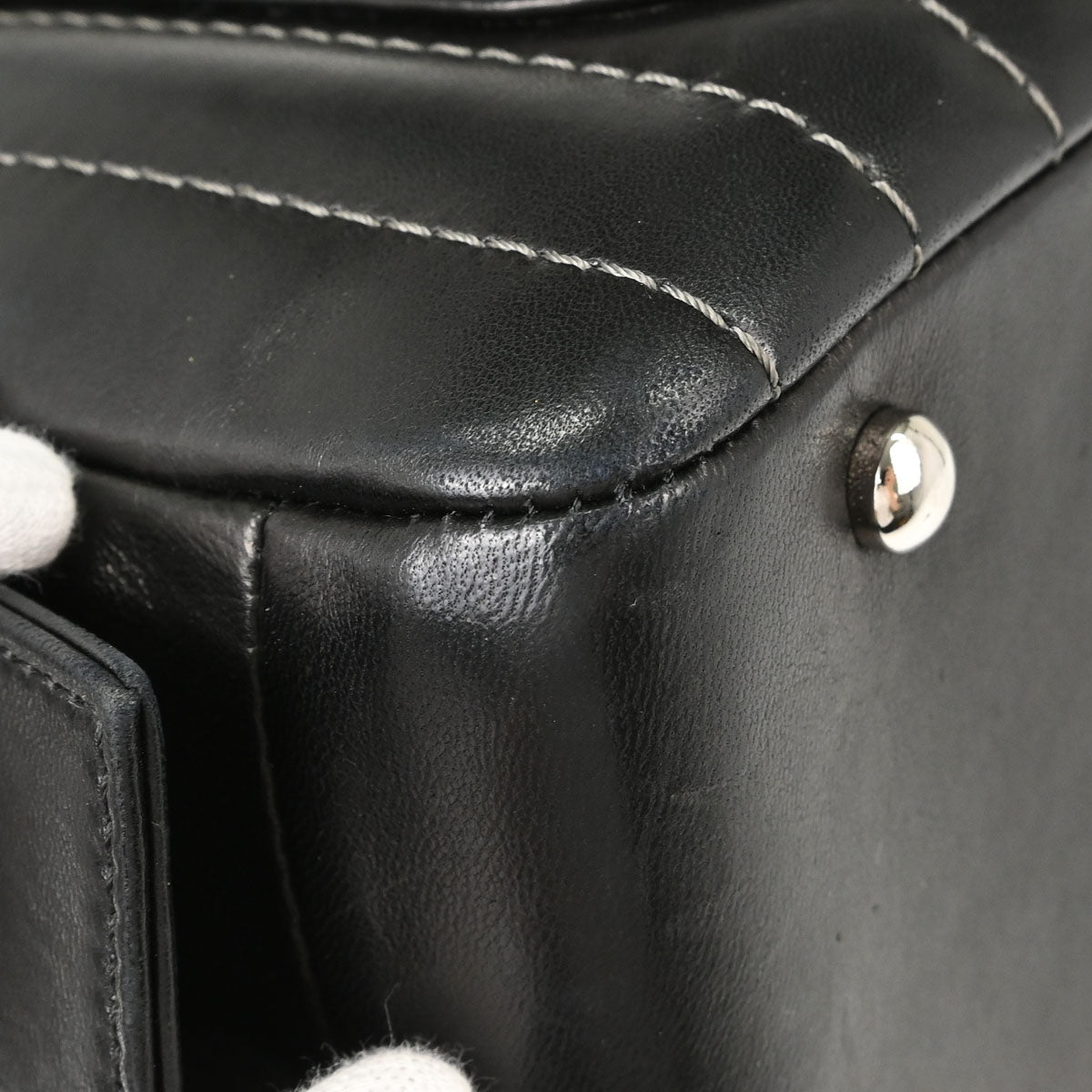 Chanel 2005-2006 Black Lambskin Mademoiselle Bowler Bag Handbag