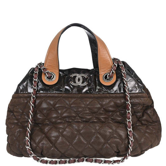 Chanel Brown Calfskin In-The-Mix 2way Tote Handbag