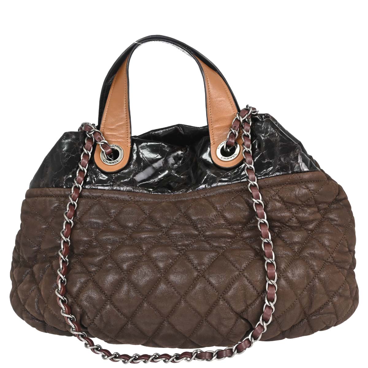 Chanel Brown Calfskin In-The-Mix 2way Tote Handbag