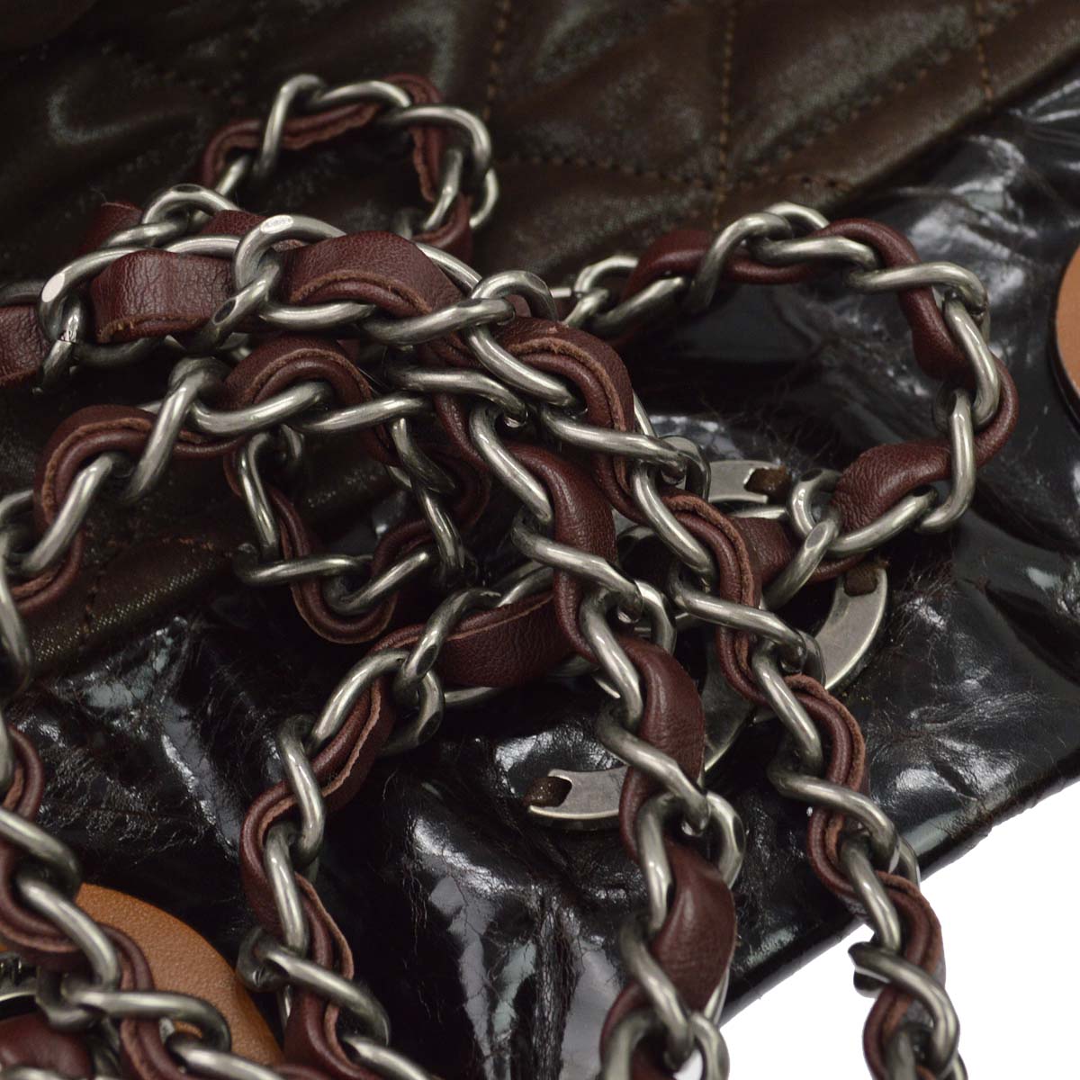 Chanel Brown Calfskin In-The-Mix 2way Tote Handbag