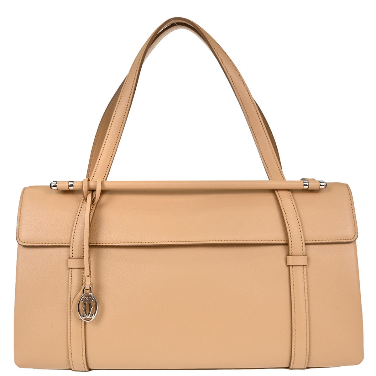 Cartier Beige Leather Cabochon Handbag
