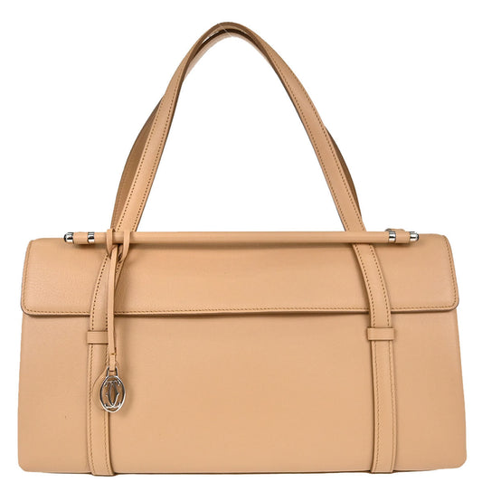 Cartier Beige Leather Cabochon Handbag