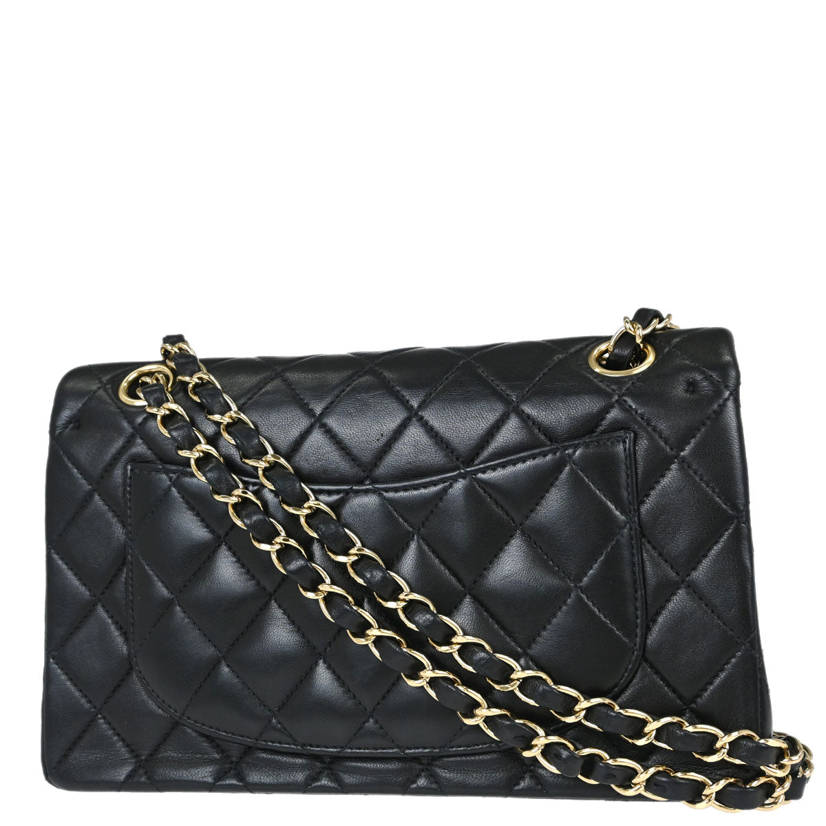Chanel Black Lambskin Small Double Flap Shoulder Bag
