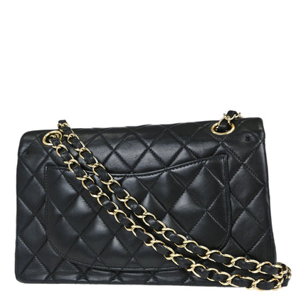 Chanel Black Lambskin Small Double Flap Shoulder Bag