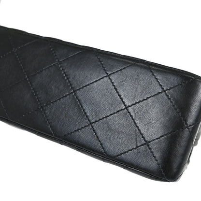 Chanel Black Lambskin Small Double Flap Shoulder Bag