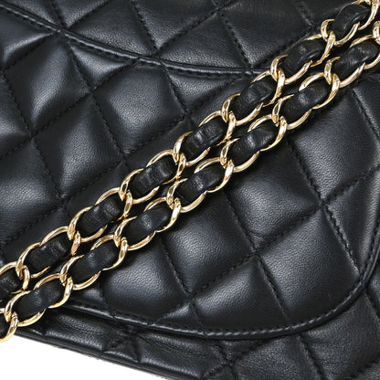 Chanel Black Lambskin Small Double Flap Shoulder Bag