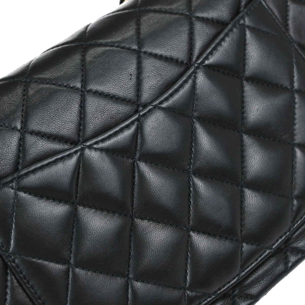 Chanel Black Lambskin Small Double Flap Shoulder Bag