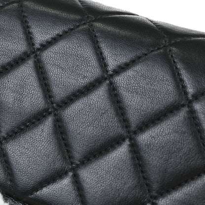 Chanel Black Lambskin Small Double Flap Shoulder Bag