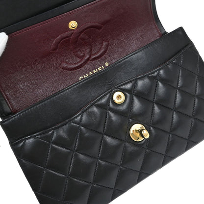 Chanel Black Lambskin Small Double Flap Shoulder Bag