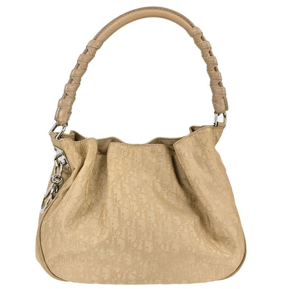 Christian Dior Beige Jacquard Nylon Diorissimo Lovely Handbag