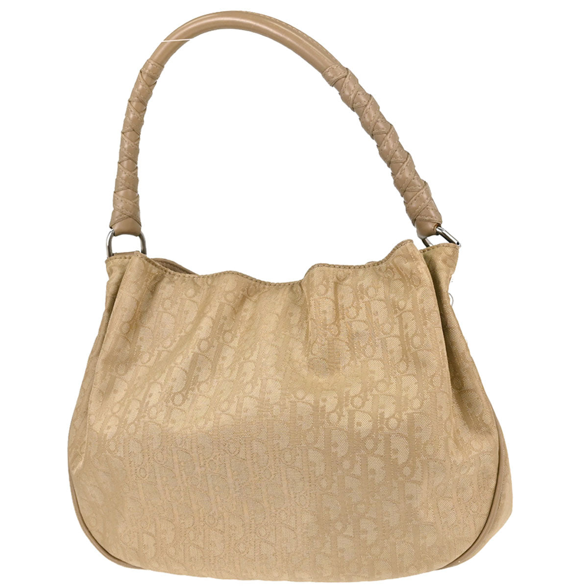 Christian Dior Beige Jacquard Nylon Diorissimo Lovely Handbag