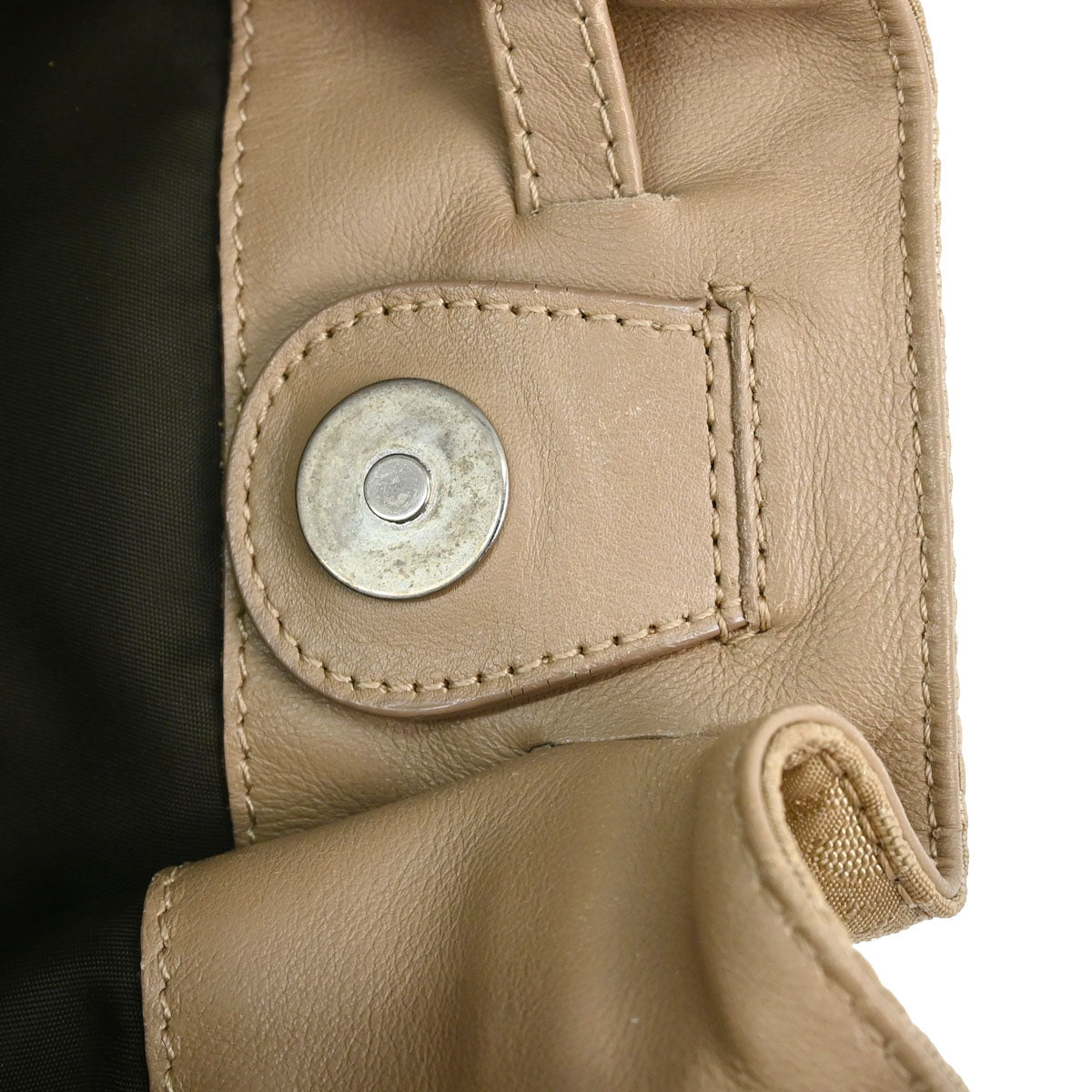 Christian Dior Beige Jacquard Nylon Diorissimo Lovely Handbag