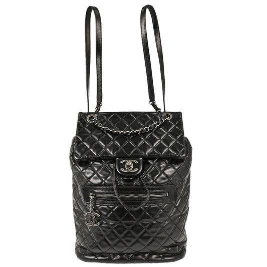 Chanel 2016-2017 Black Calfskin Paris-Salzburg Mountain Backpack