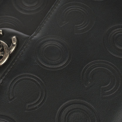 Chanel 2019 Black Embossed Calfskin Coco Shoulder Bag