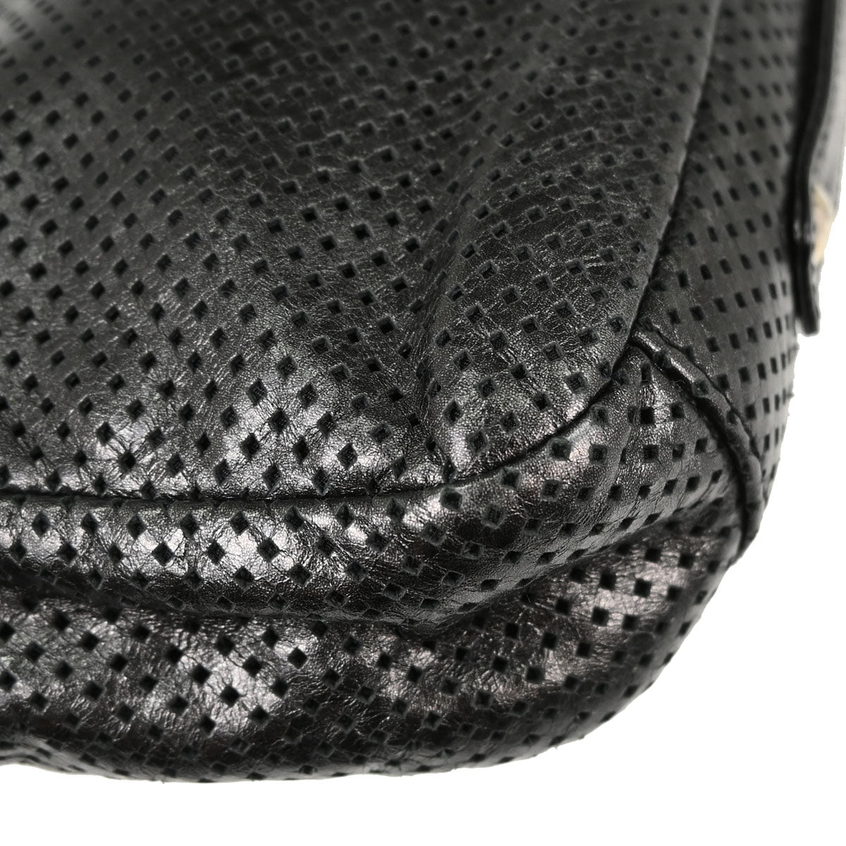 Chanel 2008-2009 Dark Gray Perforated Lambskin Rodeo Drive Shoulder Bag