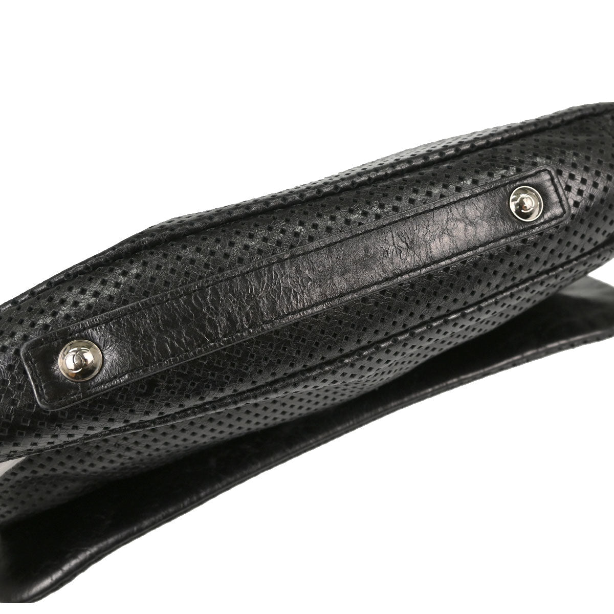 Chanel 2008-2009 Dark Gray Perforated Lambskin Rodeo Drive Shoulder Bag