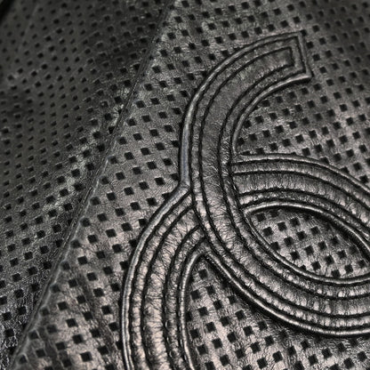 Chanel 2008-2009 Dark Gray Perforated Lambskin Rodeo Drive Shoulder Bag