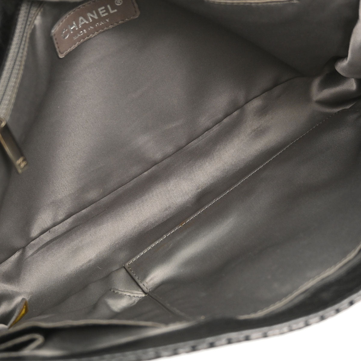Chanel 2008-2009 Dark Gray Perforated Lambskin Rodeo Drive Shoulder Bag