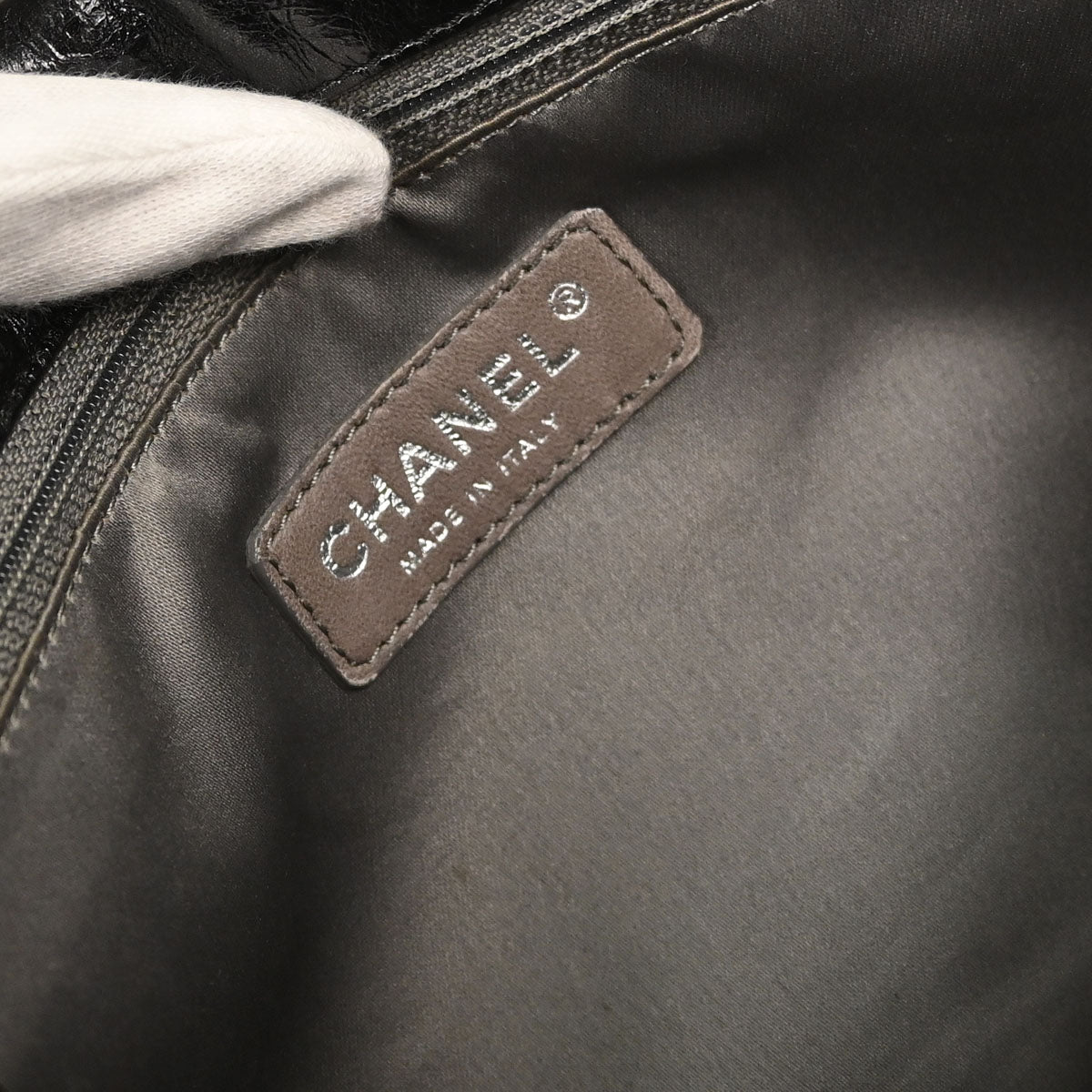 Chanel 2008-2009 Dark Gray Perforated Lambskin Rodeo Drive Shoulder Bag