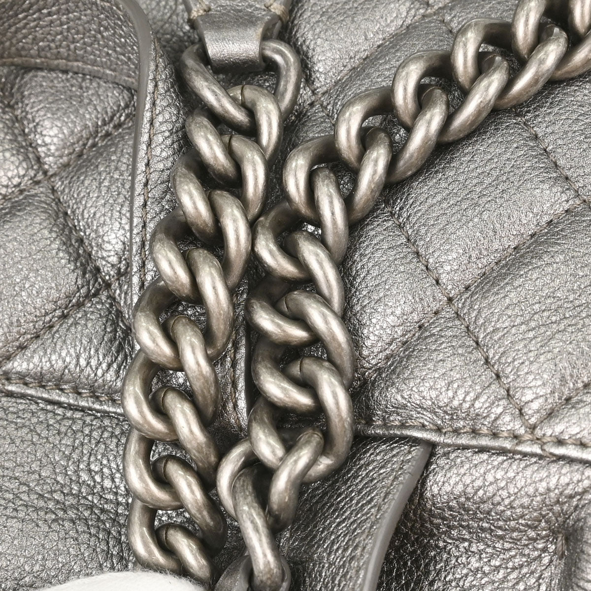 Chanel 2016-2017 Metallic Silver Calfskin Casual Rock Backpack