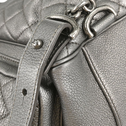 Chanel 2016-2017 Metallic Silver Calfskin Casual Rock Backpack