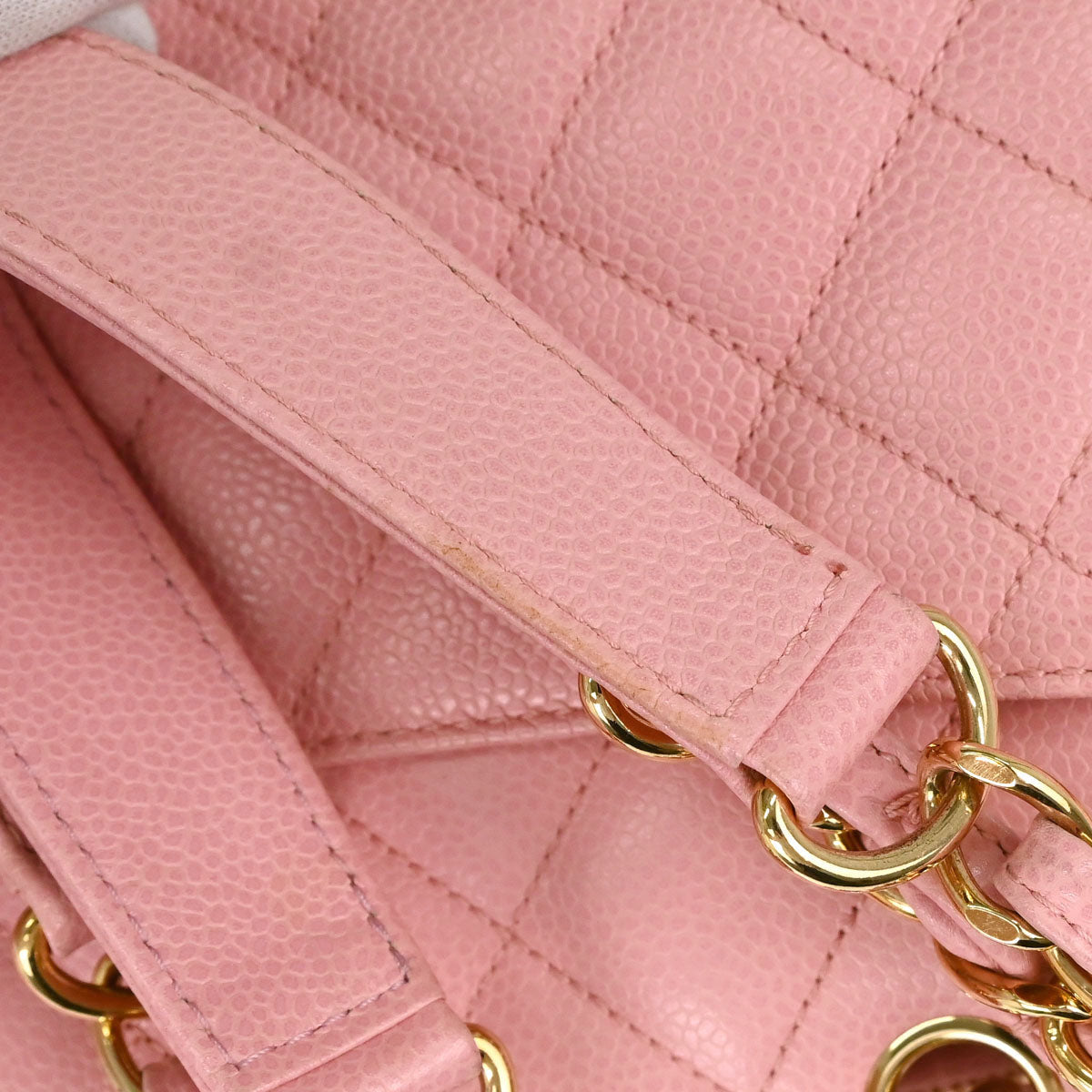 Chanel 2004-2005 Pink Caviar Skin Grand Shopping Tote GST Chain Handbag