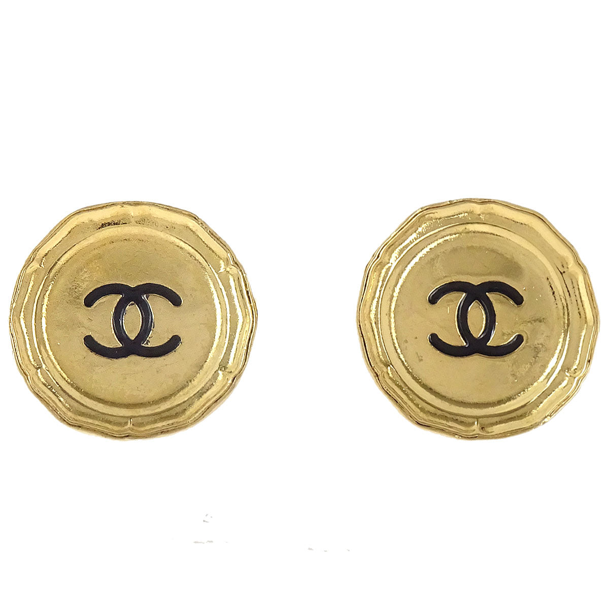 Chanel Button Clip-On Earrings Gold 25