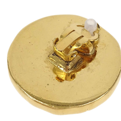 Chanel Button Clip-On Earrings Gold 25