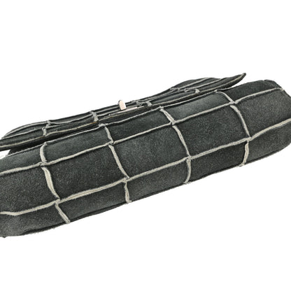 Chanel 1997-1999 Gray Suede Patchwork Reissue Mademoiselle Lock Handbag
