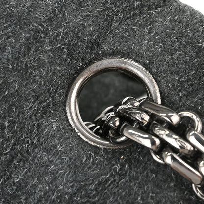 Chanel 1997-1999 Gray Suede Patchwork Reissue Mademoiselle Lock Handbag