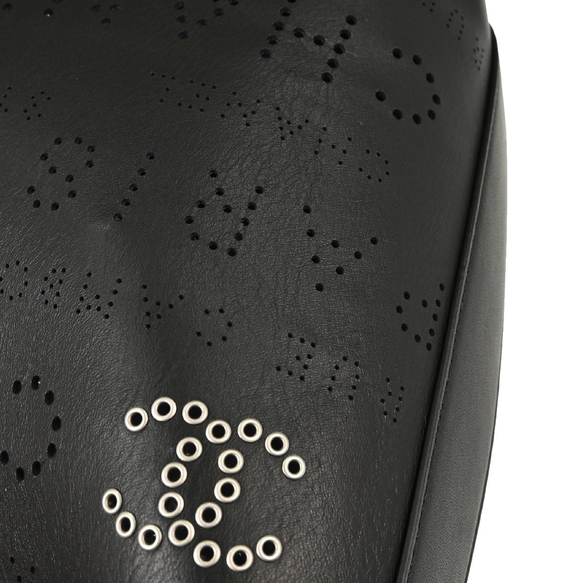 Chanel 2019 Black Perforated Calfskin Logo Eyelets Tote 2way Shoulder Handbag