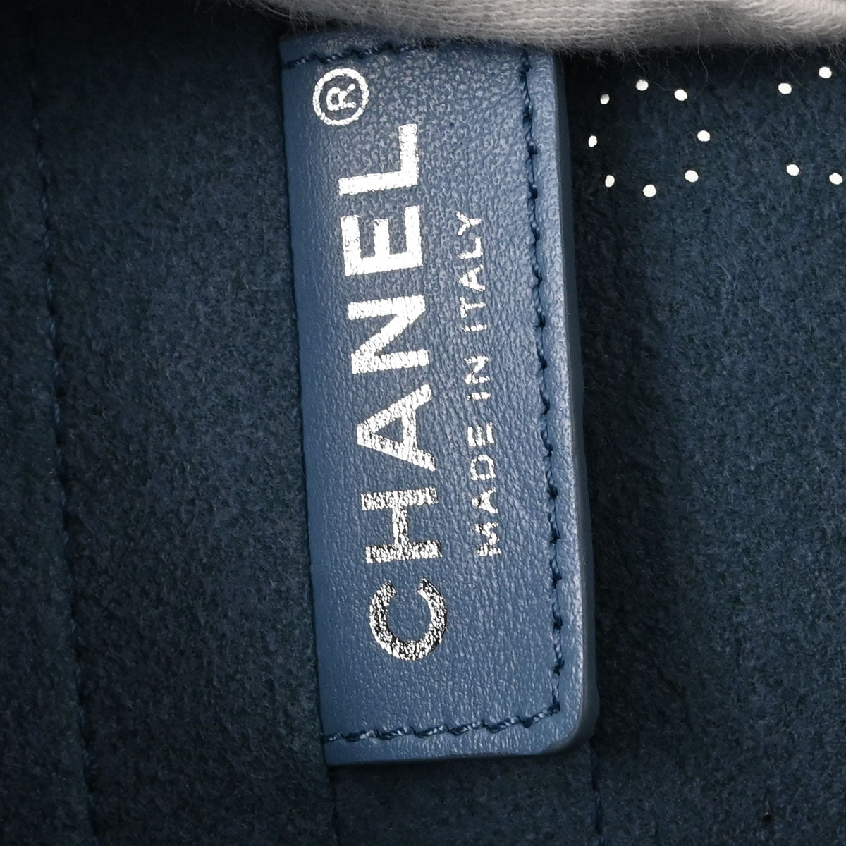 Chanel 2019 Black Perforated Calfskin Logo Eyelets Tote 2way Shoulder Handbag