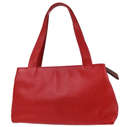 Chanel Red Caviar Skin Tote Handbag