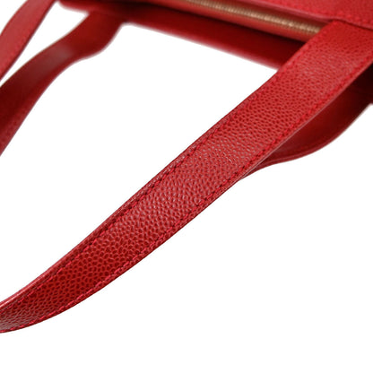 Chanel Red Caviar Skin Tote Handbag