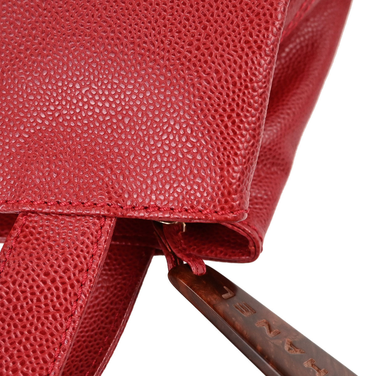 Chanel Red Caviar Skin Tote Handbag