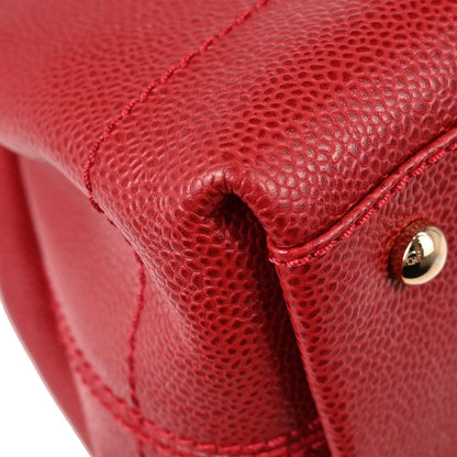 Chanel Red Caviar Skin Tote Handbag