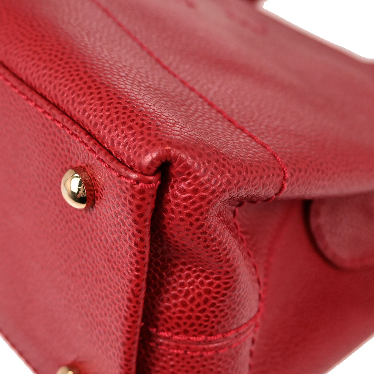 Chanel Red Caviar Skin Tote Handbag