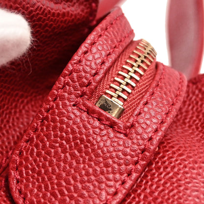 Chanel Red Caviar Skin Tote Handbag