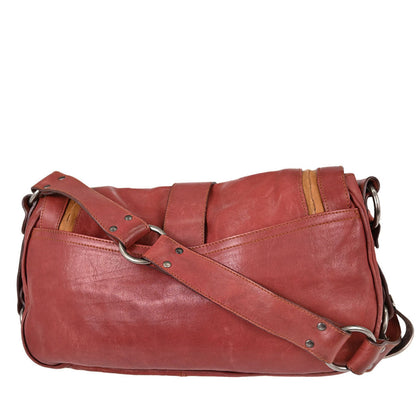 Christian Dior Red Leather Gaucho Shoulder Bag