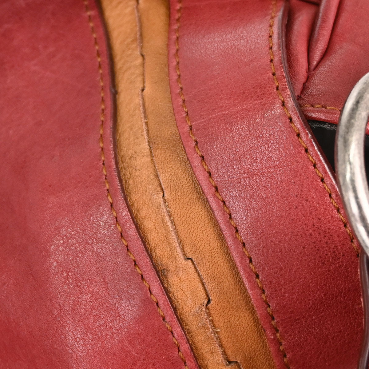 Christian Dior Red Leather Gaucho Shoulder Bag