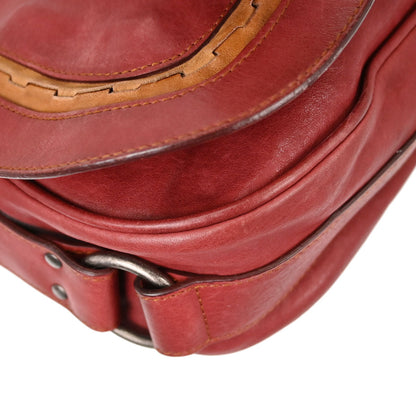 Christian Dior Red Leather Gaucho Shoulder Bag