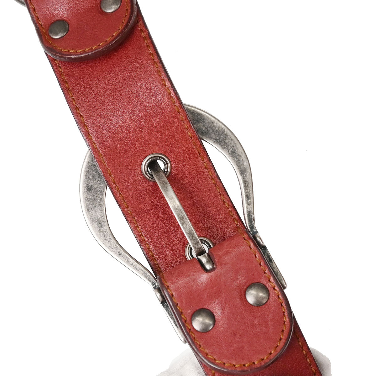 Christian Dior Red Leather Gaucho Shoulder Bag
