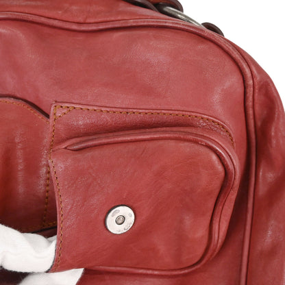 Christian Dior Red Leather Gaucho Shoulder Bag