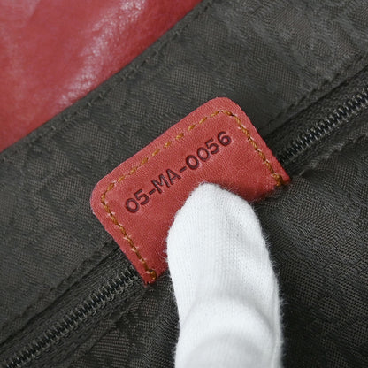 Christian Dior Red Leather Gaucho Shoulder Bag