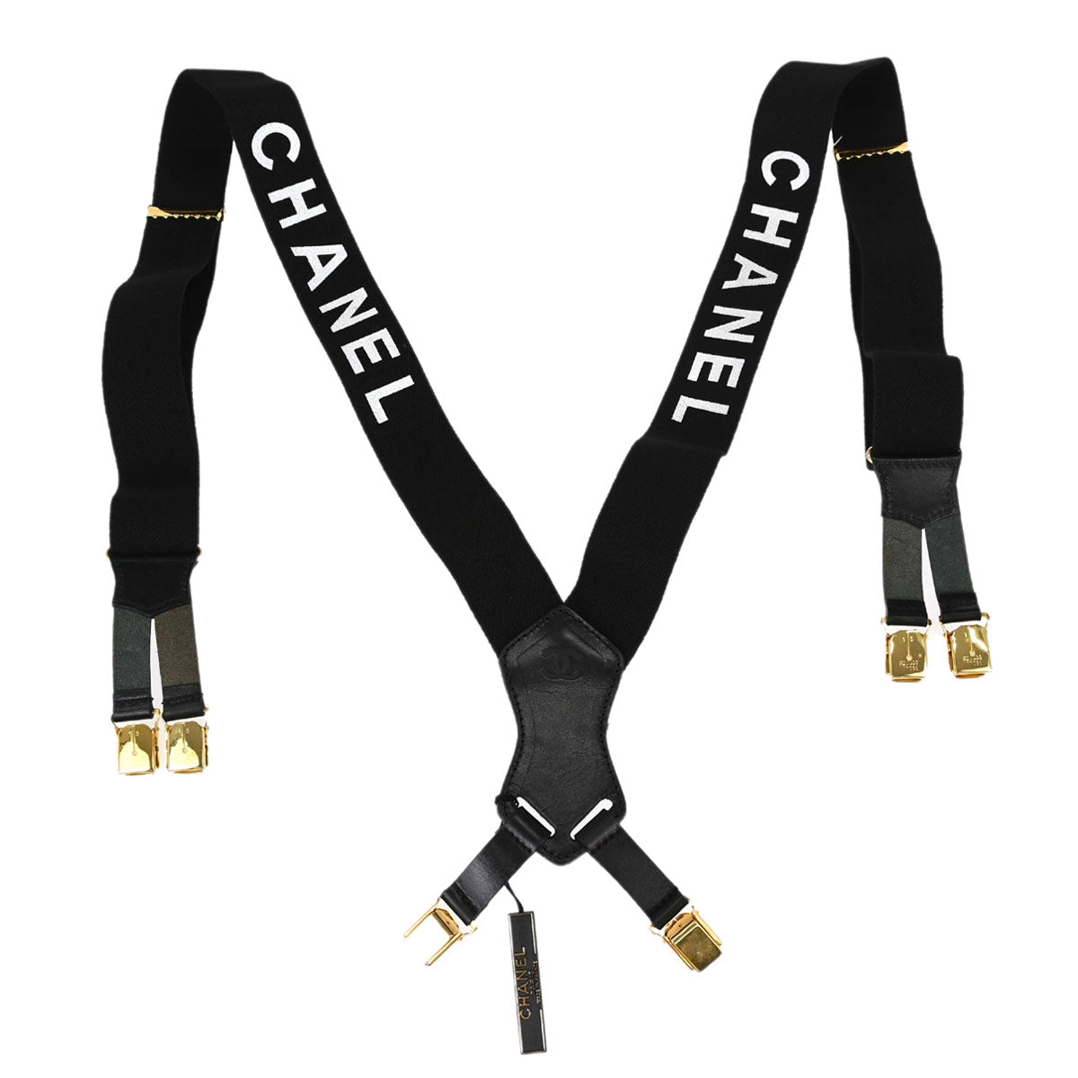 Chanel Black Suspenders Small Good