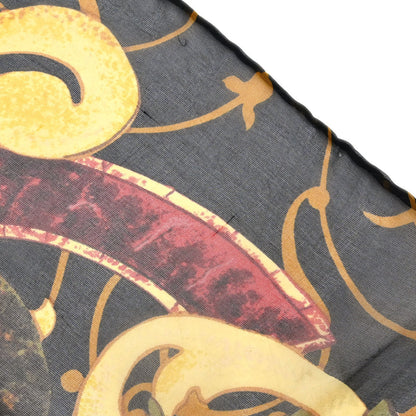 Chanel Black Sunflower Sheer Scarf Small Good