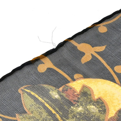 Chanel Black Sunflower Sheer Scarf Small Good