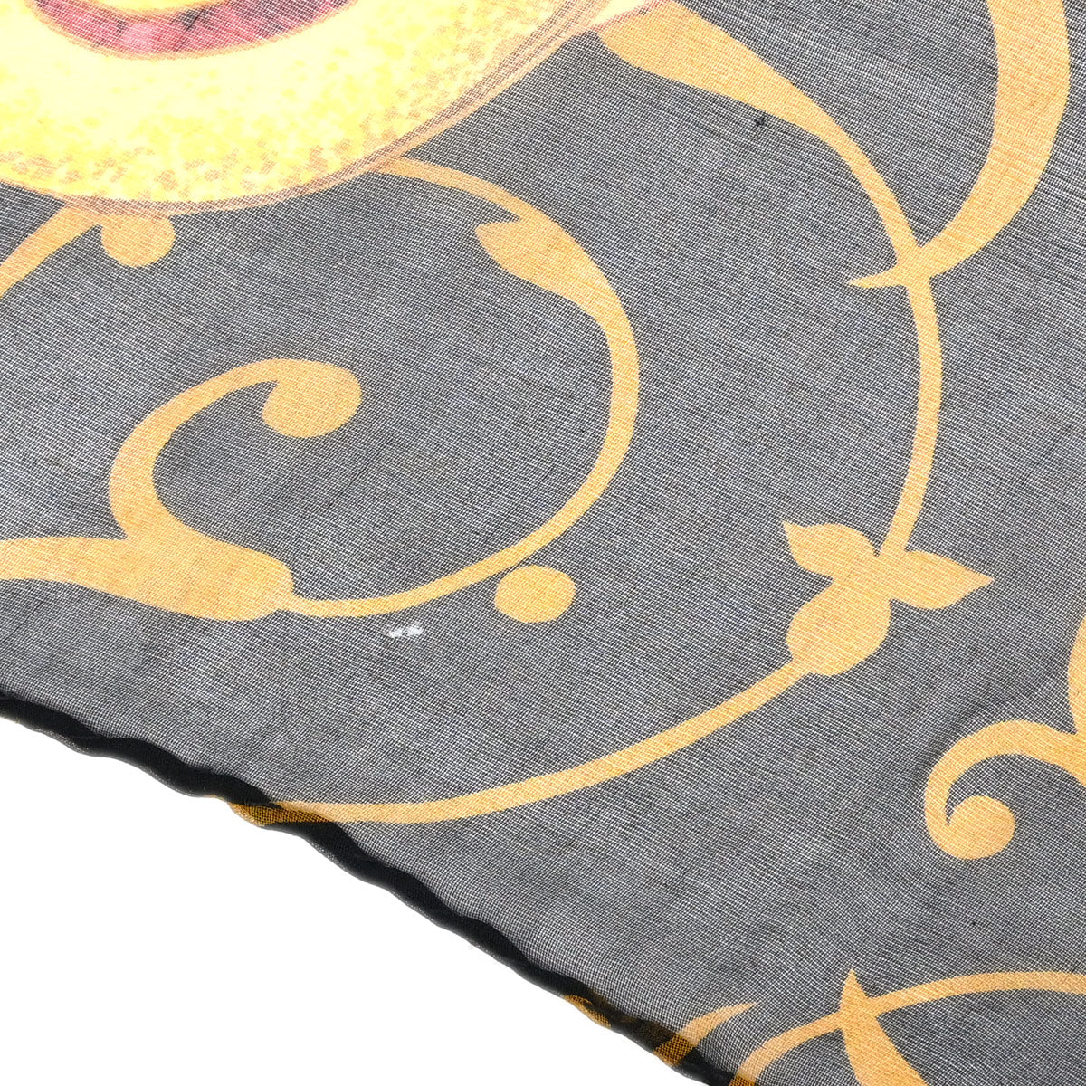 Chanel Black Sunflower Sheer Scarf Small Good